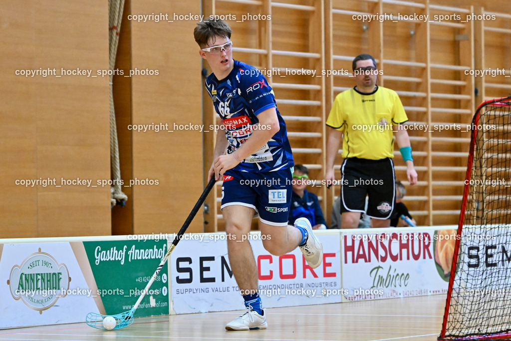 VSV Unihockey vs. Wiener Floorballferein 6.4.2024 | #66 Jakob Rainer VSV Unihockey, VSV Unihockey vs. Wiener Floorballferein 6.4.2024, VSV Unihockey vs. Wiener Floorballferein  am 06.04.2024 in Villach (Ballspielhalle St. Martin), Austria, (Photo by Bernd Stefan)