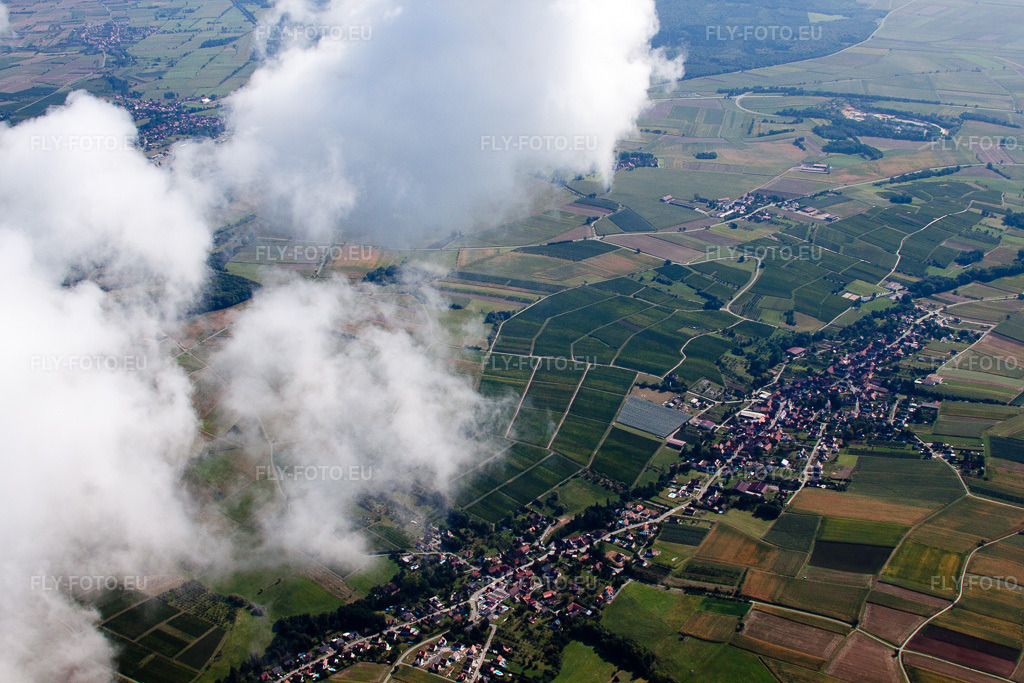 Vue aérienne: Vue de la ville à Steinseltz dans le département Bas Rhin, France. Photo: IMG_21022.jpg prise le 06/09/2009 par Werner Riehm/FLY-FOTO.eu – Résolution de l'original: 4752 x 3168 px