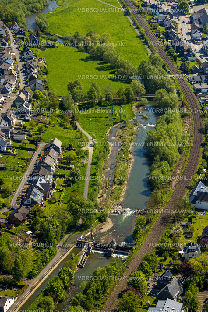 Bestwig230501026 | Luftbild, Stauwehr Velmede und Fluss Ruhr, Velmede, Bestwig, Sauerland, Nordrhein-Westfalen, Deutschland