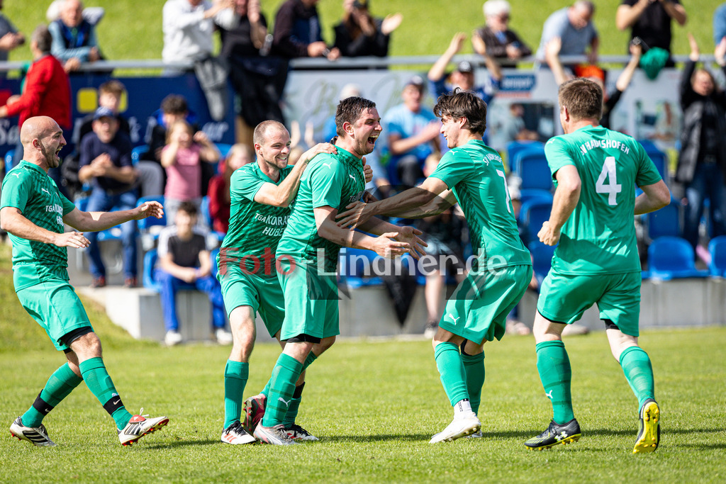 SV Haunshofen gegen TSV Perchting-Hadorf | Fußball Herren A-Klasse Gruppe 5 Zugspitze 2025/26 24. Spieltag, SV Haunshofen gegen TSV Perchting-Hadorf, 20260517,Torjubel,2026-05-17 in 82407 Haunshofen (Rasenplatz 1, Hauptstraße 60), Andreas FERG (SV Haunshofen 2), Florian ADAM (SV Haunshofen 16), Stefan STEIGENBERGER (SV Haunshofen Kapitän 13), Moritz DEISENBERGER (SV Haunshofen 7), Andreas STEIGENBERGER (SV HaunshofenCopyright: WolfgangxLindner www.foto-lindner.de