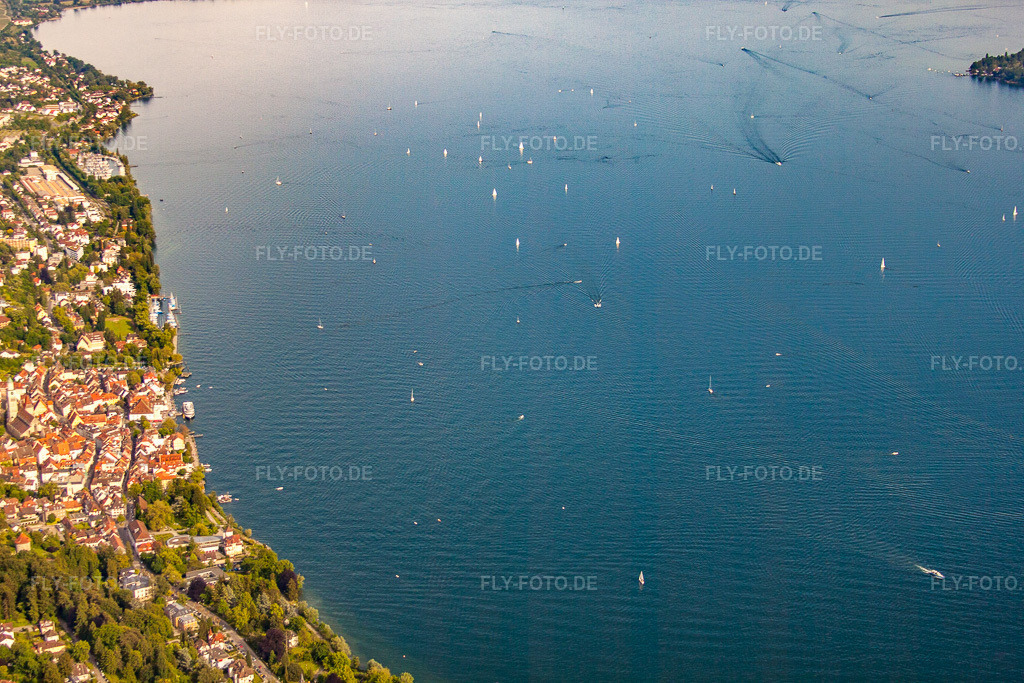 Luftbild: Bodensee mit Segelbooten in Überlingen im Bundesland Baden-Württemberg in Deutschland. Foto: IMG_57496.jpg vom 08.06.2013 durch Werner Riehm/FLY-FOTO.de