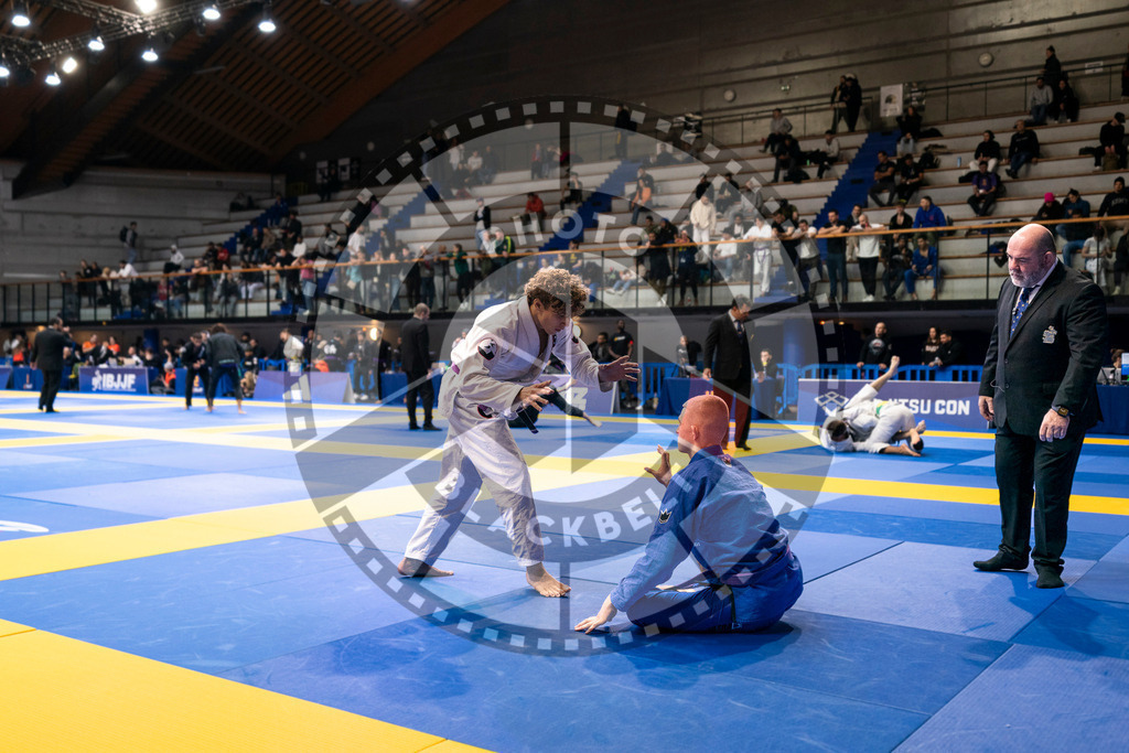 20240123PBB00520 | Fighters compete during the second day of the IBJJF European Championship in Paris, France, on January 23, 2024.