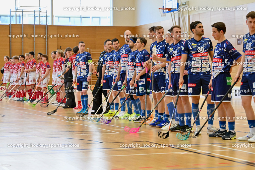 VSV Unihockey vs. KAC Floorball | VSV Unihockey Mannschaft, VSV Unihockey vs. KAC Floorball, VSV Unihockey vs. KAC Floorball am 12.04.2025 in Villach (Ballspielhalle St. Martin), Austria, (Photo by Bernd Stefan)