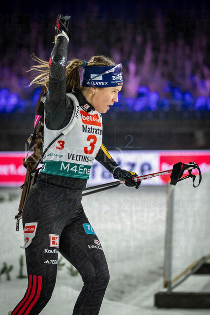bett1.de WTC Biathlon auf Schalke, 28.12.2025 | Marlene Fichtner (Team Deutschland 2) bei der World Team Challenge (bett1.de WTC Biathlon auf Schalke) am 28.12.2025 in der Veltins-Arena in Gelsenkirchen (Deutschland). 