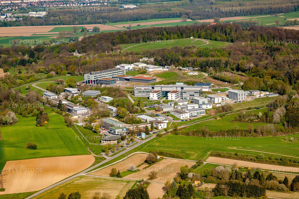 Luftbild: Pfinztal, Fraunhofer-Institut für Chemische Technologie (ICT) im Ortsteil Berghausen in Pfinztal im Bundesland Baden-Württemberg in Deutschland. Foto: IMG_26013.jpg vom 23.04.2010 durch Werner Riehm/FLY-FOTO.de