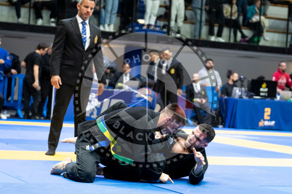 20240121PBB5166 | Fighters compete during the second day of the IBJJF European Championship in Paris, France, on January 21, 2024.