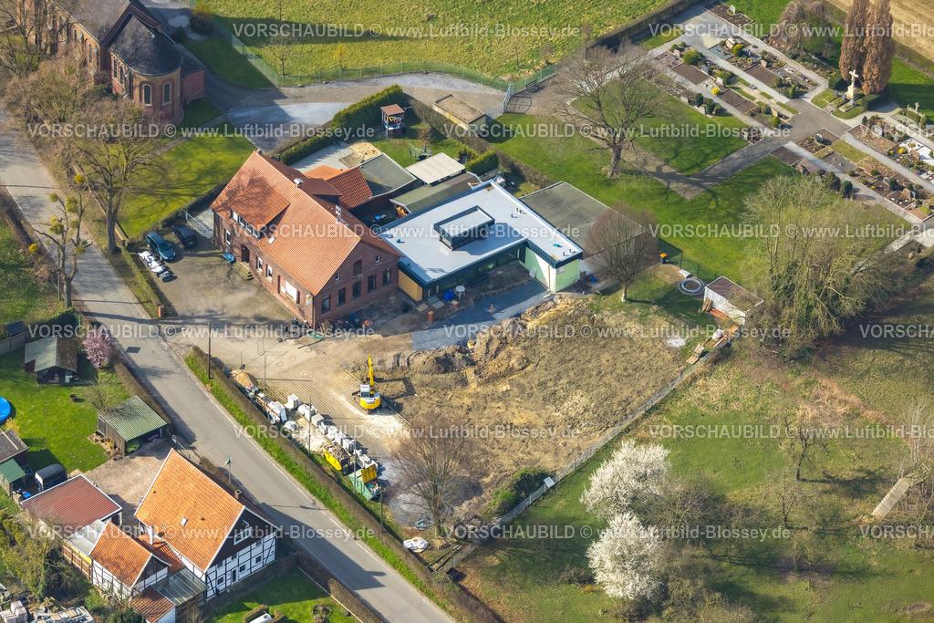 Hamm240306916 | Luftbild, St. Hubertus Schützenbruderschaft Süddinker 1826 e.V., Gebäude und Baustelle, Stadtbezirk Rhynern, Hamm, Ruhrgebiet, Nordrhein-Westfalen, Deutschland