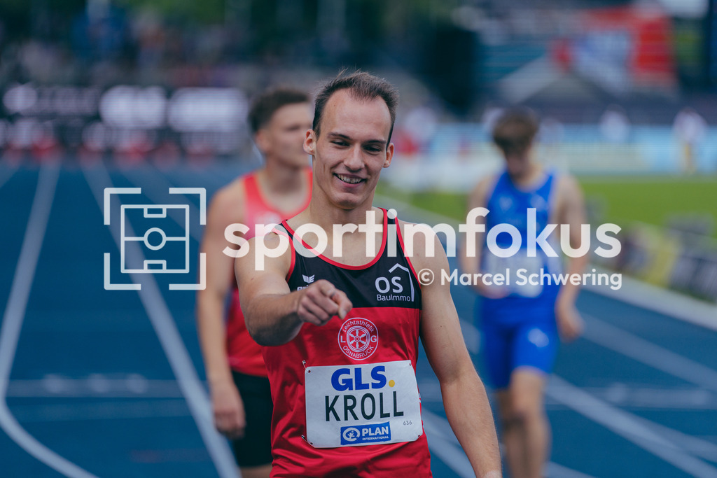 Deutsche Meisterschaften der Frauen und Männer 2026 | Florian Kroll, LG Osnabrück, 400-Meter-Lauf, Halbfinale, Deutsche Meisterschaften der Frauen und Männer 2026, Lohrheidestadion Bochum-Wattenscheid, 25.07.2026. Foto: Marcel Schwering / sportimfokus - Realisiert mit Pictrs.com