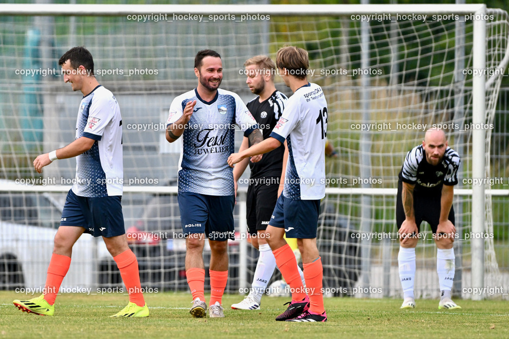 SC Magdalen vs. DSG Ledenitzen | #11 Enis Musanovic DSG Ledenitzen, #10 Denis Gavran DSG Ledenitzen, #13 David Erich Enzi DSG Ledenitzen, #19 Lukas Johannes Kargl SC Magdalen, #7 Marco Kudler SC Magdalen, SC Magdalen vs. DSG Ledenitzen, SC Magdalen vs. DSG Ledenitzen am 19.07.2024 in Villach (Sportplatz Madalen), Austria, (Photo by Bernd Stefan)
