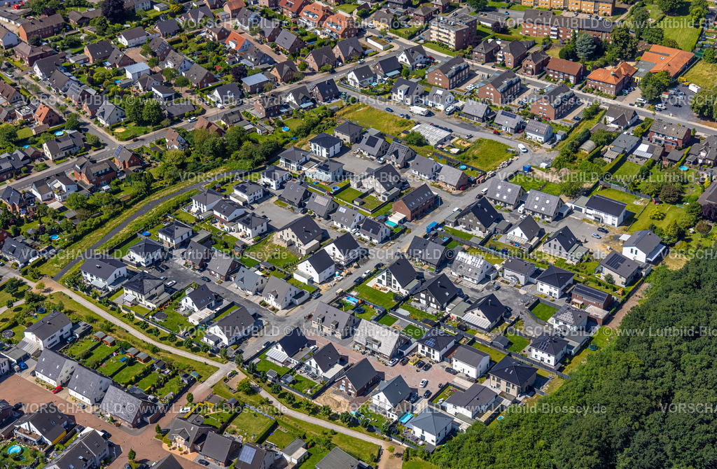 Hamm240706048 | Luftbild, Reihenhaus-Wohnsiedlung Everdings Hof, Bockum-Hövel, Hamm, Ruhrgebiet, Nordrhein-Westfalen, Deutschland