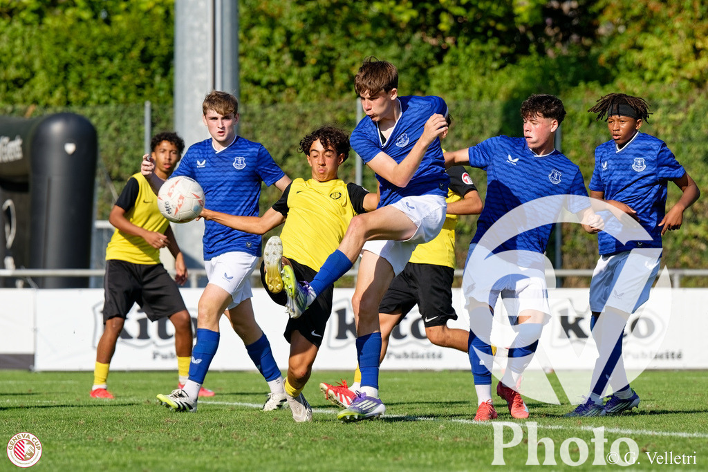 GenevaCup Group Phase - FC Meyrin v Everton FC | during the GenevaCup Group Phase match between FC Meyrin and Everton FC at Stade des Arberes in Meyrin, Switzerland