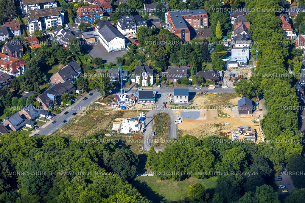 Herne220801165 | Luftbild, Baugebiet mit Neubau Schäferstraße Ecke Am Stadtgarten für ein Wohnquartier in Herne-Mitte in Herne, Ruhrgebiet, Nordrhein-Westfalen, Deutschland