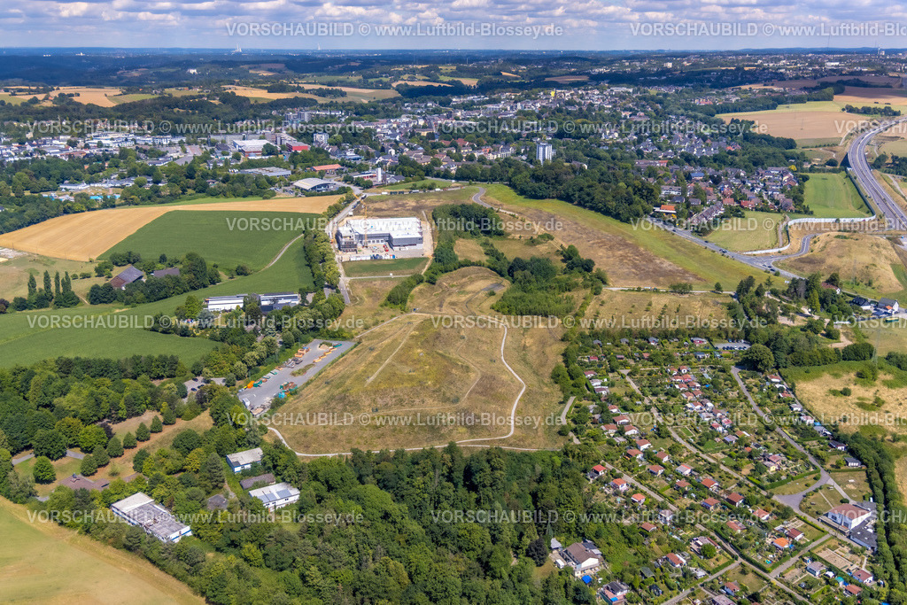Heiligenhaus220803551 | Luftbild, Innovationspark, Erschließung, Baustelle und Neubau Firmenzentrale R+M de Wit, Heiligenhaus, Ruhrgebiet, Nordrhein-Westfalen, Deutschland