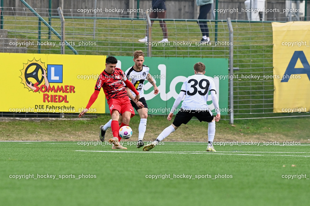 SV Spittal 1921 vs. ATUS Ferlach 24.3.2024 | #90 Lukas Jaklitsch ATUS Ferlach, #44 Miha Kostanjsek SV Spittal, #39 Fabian Hoi SV Spittal, SV Spittal 1921 vs. ATUS Ferlach 24.3.2024, SV Spittal 1921 vs. ATUS Ferlach am 24.03.2024 in Spittal an der Drau (Goldeck Stadion), Austria, (Photo by Bernd Stefan)
