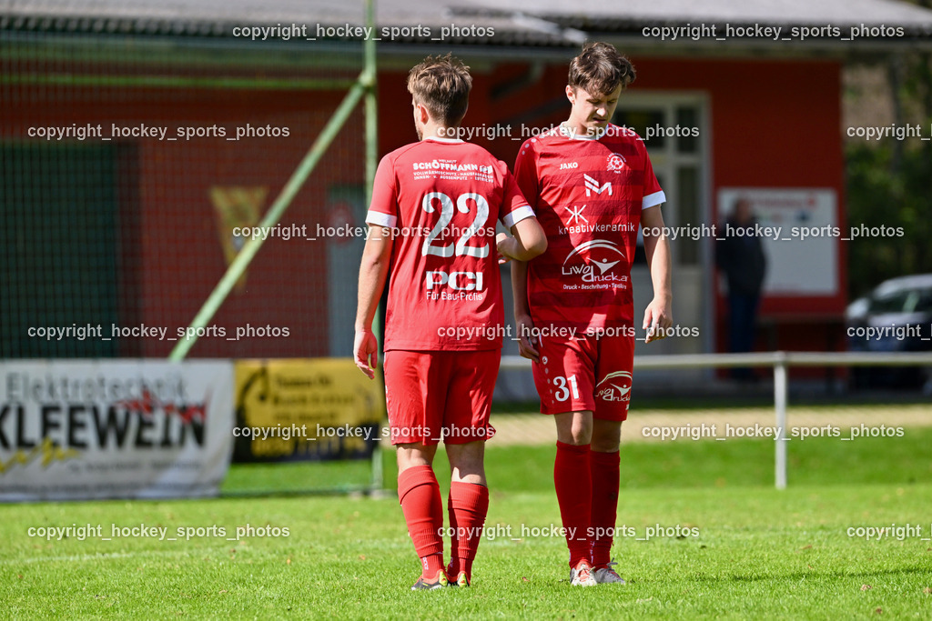 SV Rothentuhurn vs. URC Thal Assling | #22 Lucas Ott SV Rothenthurn, #31 Fabio Daxer SV Rothenthurn, SV Rothentuhurn vs. URC Thal Assling, SV Rothentuhurn vs. URC Thal Assling am 15.09.2024 in Rothenthurn (Sportplatz Rothenthurn), Austria, (Photo by Bernd Stefan)