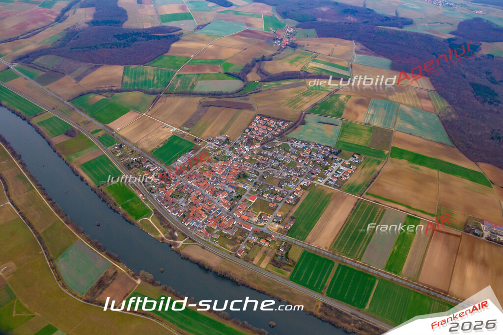 aktuelles Luftbild von Untertheres  - Luftaufnahme wurde 2018 von https://frankenair.de mittels Flugzeug (keine Drohne) erstellt.