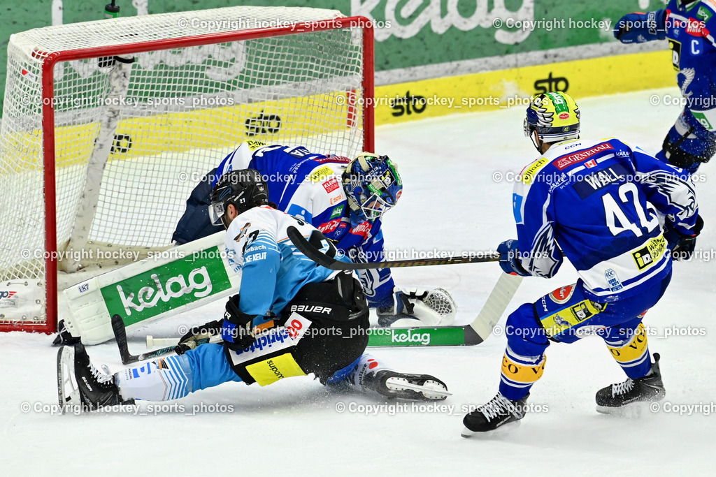 EC IDM Wärmepumpen VSV vs. Steinbach Black Wings Linz | #42 Alex Wall EC VSV, #35 Joe Cannata EC VSV, #27 Shawn St-Amant Black Wings Linz, EC IDM Wärmepumpen VSV vs. Steinbach Black Wings Linz, EC IDM Wärmepumpen VSV vs. Steinbach Black Wings Linz am 23.01.2026 in Villach (Stadthalle Villach), Austria, (Photo by Bernd Stefan)