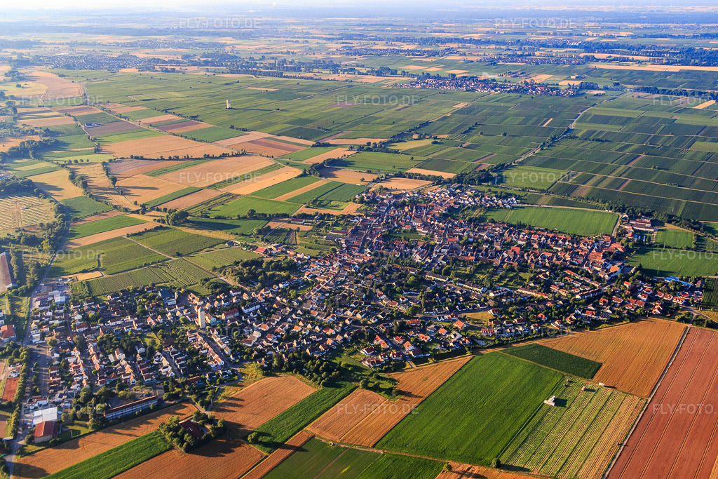 Luftbild: Ortsansicht von Nordwesten im Ortsteil Lachen in Neustadt im Bundesland Rheinland-Pfalz in Deutschland. Foto: IMG_091639.jpg vom 10.07.2016 durch Werner Riehm/FLY-FOTO.de