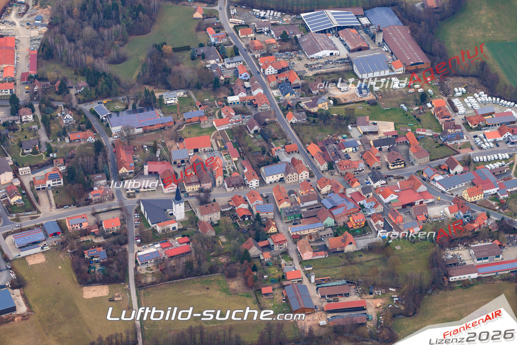aktuelles Luftbild von Untersteinbach Rauhenebrach - Luftaufnahme wurde 2018 von https://frankenair.de mittels Flugzeug (keine Drohne) erstellt.