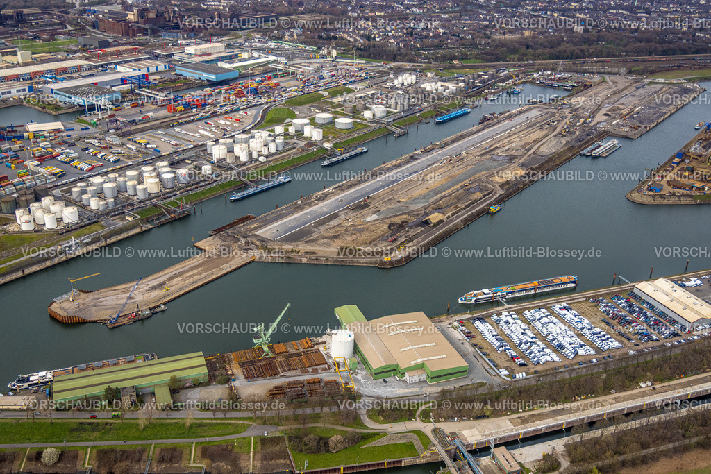 Duisburg230301701Nord | Luftbild, Duisburg Hafen, geplantes Containerterminal auf Kohleninsel, Duisburg Gateway Terminal, Ruhrort, Duisburg, Ruhrgebiet, Nordrhein-Westfalen, Deutschland