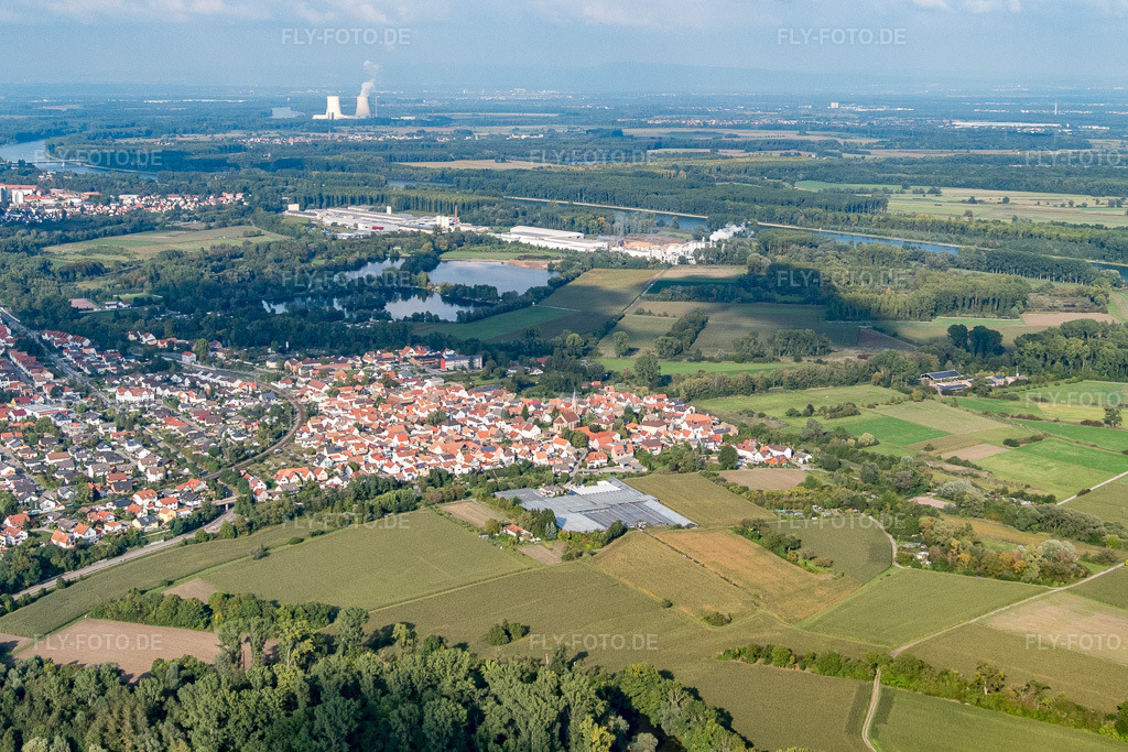Luftbild: Ortsansicht aus Süden im Ortsteil Sondernheim in Germersheim im Bundesland Rheinland-Pfalz in Deutschland. Foto: P1000566.jpg vom 14.09.2014 durch Werner Riehm/FLY-FOTO.de