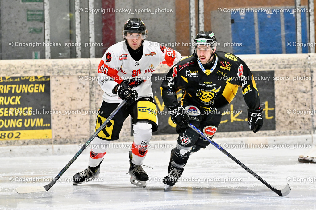 EC MET PHOTOVOLTAIK HORNETS SPITTAL vs. EV ZELTWEG MURTAL LIONS | #22 Thaler Tim EC Hornets Spittal, #90 Bärnthaler Valentin EV ZELTWEG MURTAL LIONS, EC MET PHOTOVOLTAIK HORNETS SPITTAL vs. EV ZELTWEG MURTAL LIONS, EC MET PHOTOVOLTAIK HORNETS SPITTAL vs. EV ZELTWEG MURTAL LIONS am 08.02.2026 in Spittal an der Drau (Eissportzentrum Spittal), Austria, (Photo by Bernd Stefan)