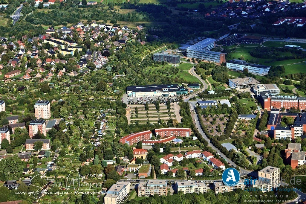 Luftbild Flensburg, Sandberg, Europa Universitaet Flensburg, Flens Arena, Campusallee 2, 24943 Flensburg | Entdecken Sie atemberaubende Luftbilder und Fotografien auf airwatch.de - Tauchen Sie ein in eine Welt voller faszinierender Aufnahmen aus der Vogelperspektive.