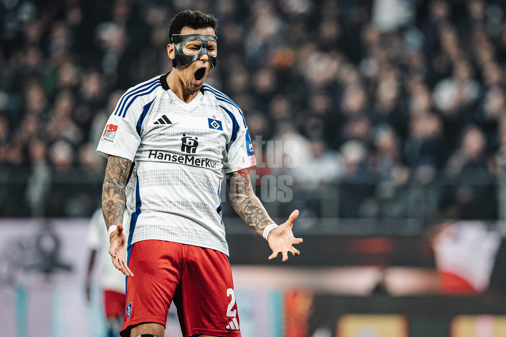 Fußball | Männer | Saison 2024/2025 | 2. Fußball-Bundesliga | 23. Spieltag | Hamburger SV vs. 1. FC Kaiserslautern | 21.02.2025 | Davie Selke (#27, HSV) ärgert sich