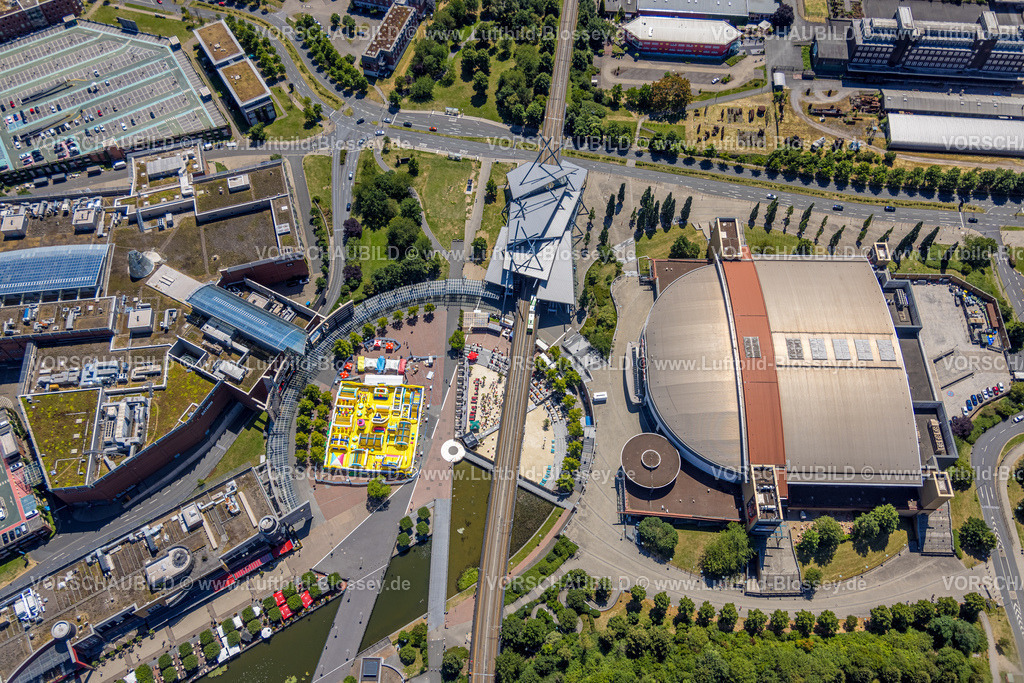 Oberhausen230705322 | Luftbild, Westfield Centro Einkaufszentrum, Neue Mitte, Rudolf Weber Arena, Platz der Guten Hoffnung mit KInderspielplatz, Borbeck, Oberhausen, Ruhrgebiet, Nordrhein-Westfalen, Deutschland