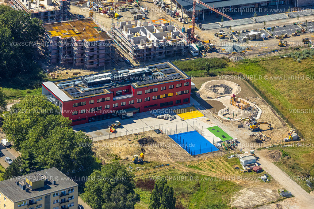 Herne240803487 | Luftbild, Kaiserquartier Herne, Baustelle mit Neubau einer Wohnanlage und Wohnsiedlung, Baukau, Herne, Ruhrgebiet, Nordrhein-Westfalen, Deutschland