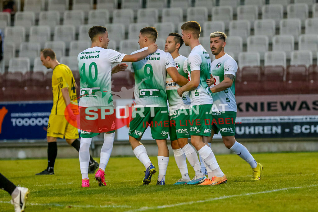 SV Feldkirchen - SC Launsdorf 2-1, Unterliga Ost | Mirel Mujkic (SV Feldkirchen #10) Tim Oman (SV Feldkirchen #9) Jon Benkovic (SV Feldkirchen #19) SV Feldkirchen - SC Launsdorf 2-1 am 23.08.2023 in Feldkirchen
(Modehaus NIMO Arena), Austria, (Photo by Ernst Krawagner sport-fan.at) - Realisiert mit Pictrs.com