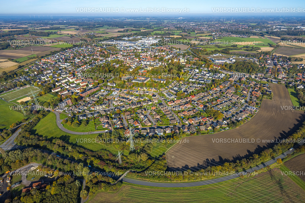 Selm241011328 | Luftbild, Wohngebiet Ortsansicht Ortsteil Bork, Hassel, Selm, Münsterland, Nordrhein-Westfalen, Deutschland