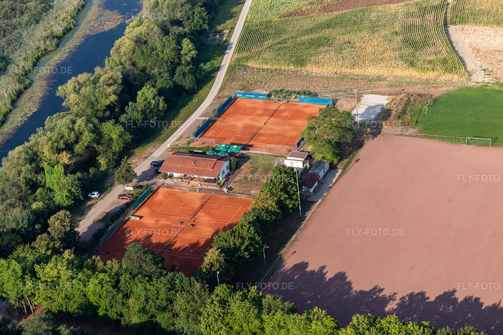 Luftbild: Tennisclub e.V in Neupotz im Bundesland Rheinland-Pfalz in Deutschland. Foto: IMG_122178.jpg vom 11.08.2020 durch Werner Riehm/FLY-FOTO.de