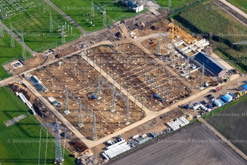 Luftbilder Eschweiler-7182 | Luftbildfotografie Neubau eines Umspannwerkes in Eschweiler im Bundesland Nordrhein-Westfalen, Deutschland - Realisiert mit Pictrs.com