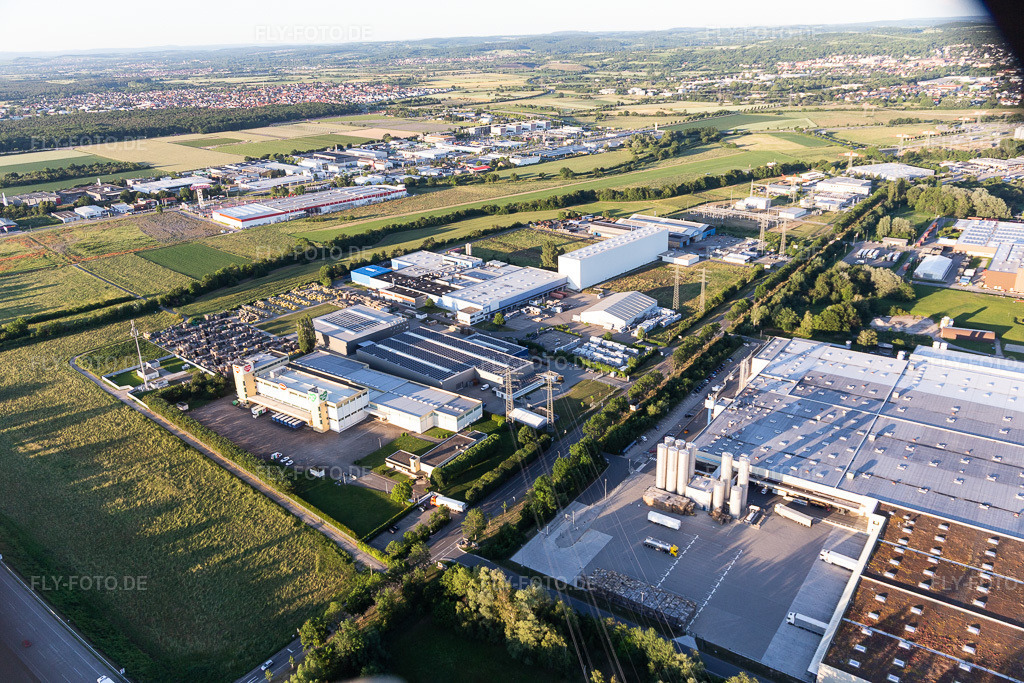 Luftbild: UPM Biocomposites in Bruchsal im Bundesland Baden-Württemberg in Deutschland. Foto: IMG_115285.jpg vom 13.06.2019 durch Werner Riehm/FLY-FOTO.de
