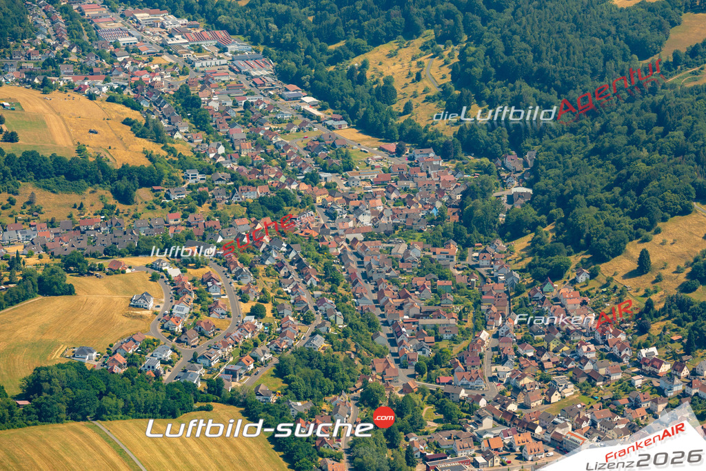 Das Luftbild zeigt :  Frammersbach - Die Luftaufnahme wurde 2023 vom UL-Flugzeug aus erstellt ( keine Drohne ) - Hochauflösende Luftaufnahme - Für grossformatige Ausdrucke geeignet. Die Geschenkidee !Mit Lizenz und Bildrechte bestellbar