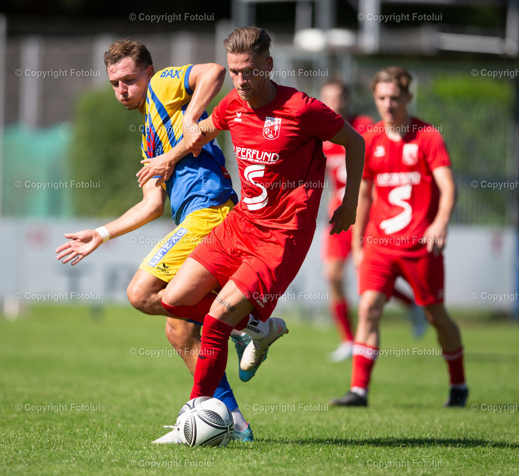 A_LUI120823_22 | SPORT,FUSSBALL,LL. OST ASKOE OEDT 1B-ASKOE DONAU LINZ 12.08.2023 IM BILD: MICHAEL LEONHARTSBERGER  (OEDT 1B) UND FABIAN PALZER (DONAU LINZ) FOTO:FOTOLUI