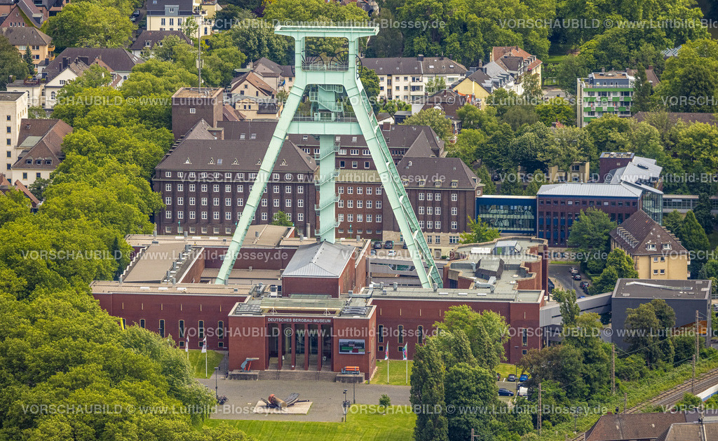 Bochum220603363 | Luftbild, Deutsches Bergbau-Museum mit Förderturm, Grumme, Bochum, Ruhrgebiet, Nordrhein-Westfalen, Deutschland
