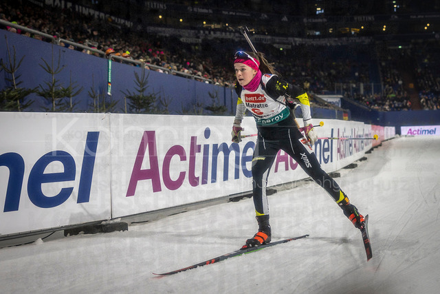 bett1.de WTC Biathlon auf Schalke, 28.12.2025 | Mia Kasper (Team Deutschland) bei der World Team Challenge (bett1.de WTC Biathlon auf Schalke) am 28.12.2025 in der Veltins-Arena in Gelsenkirchen (Deutschland). 