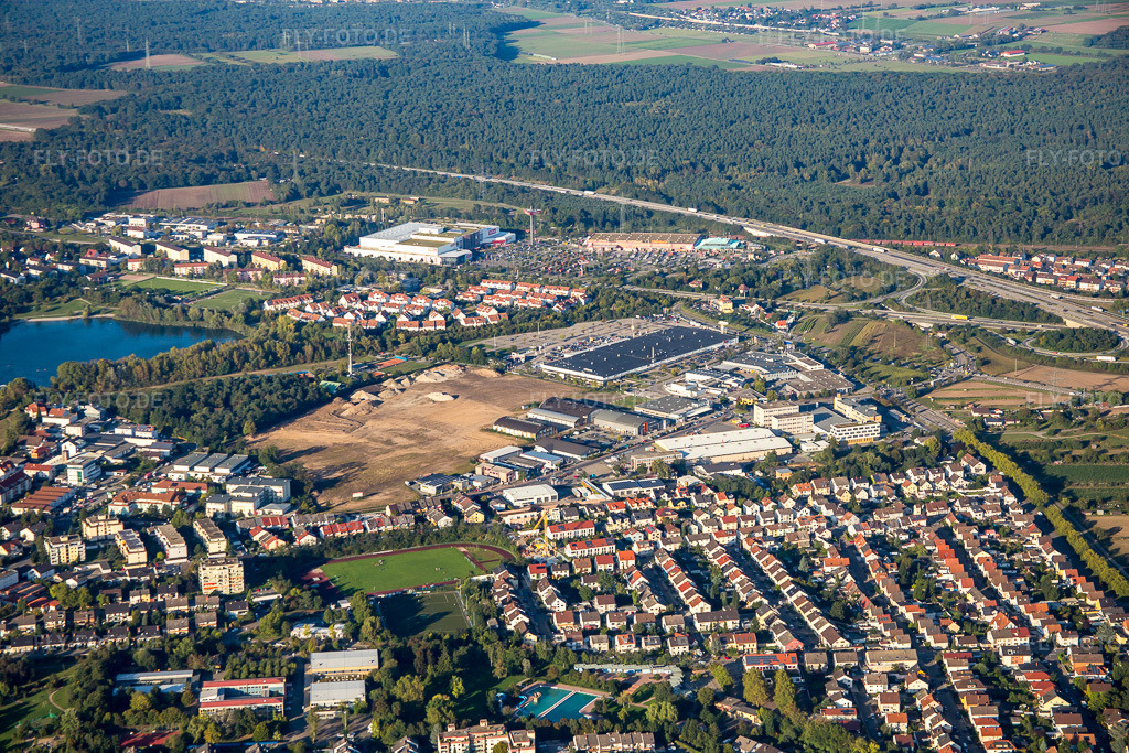 Luftbild: Brühl, Gewerbegebiet Schütte-Lanz-Park in Brühl im Bundesland Baden-Württemberg in Deutschland. Foto: IMG_072957.jpg vom 23.09.2014 durch Werner Riehm/FLY-FOTO.de