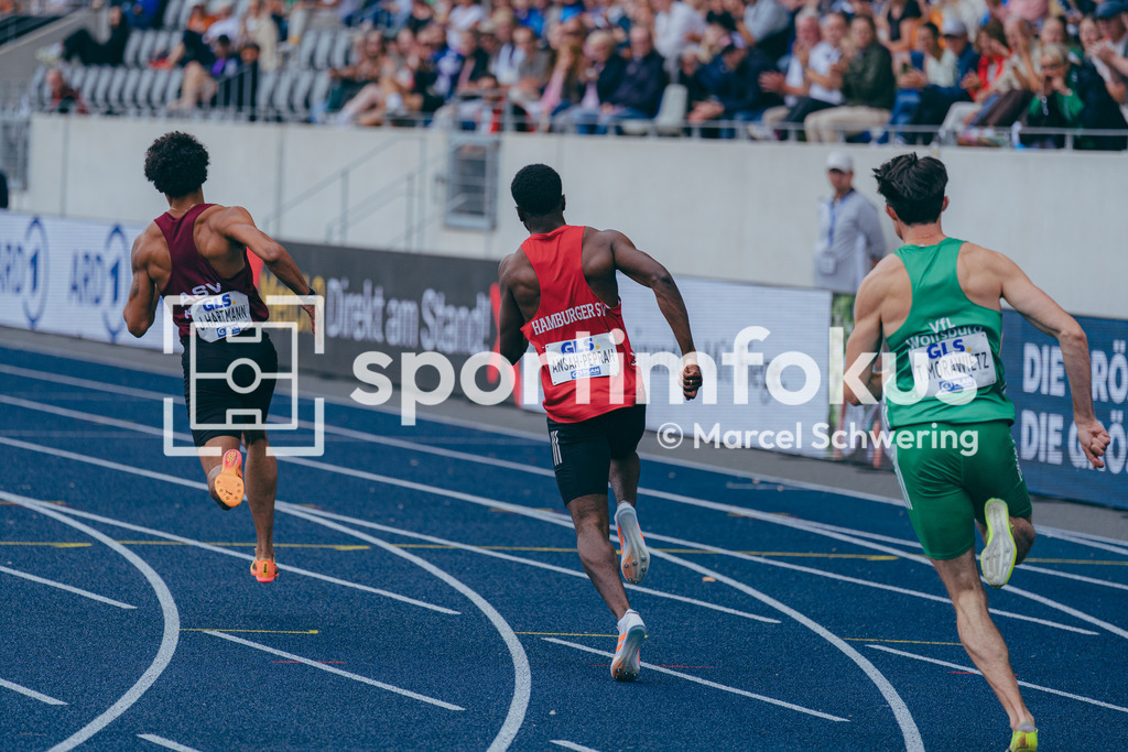 Deutsche Meisterschaften der Frauen und Männer 2026 | Lucas Ansah-Peprah, Hamburger SV,  200-Meter-Lauf, Halbfinale, Deutsche Meisterschaften der Frauen und Männer 2026, Lohrheidestadion Bochum-Wattenscheid, 26.07.2026. Foto: Marcel Schwering / sportimfokus - Realisiert mit Pictrs.com