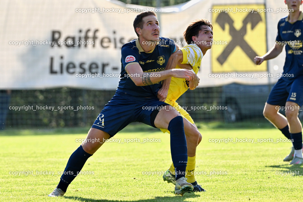 SV Malta vs. ATUS Velden | #8 Fabian Kopeinig ATUS Velden, #9 Luca Christian Pertl SV Malta, SV Malta vs. ATUS Velden, SV Malta vs. ATUS Velden am 19.08.2025 in Malta (Sportplatz Malta), Austria, (Photo by Bernd Stefan)