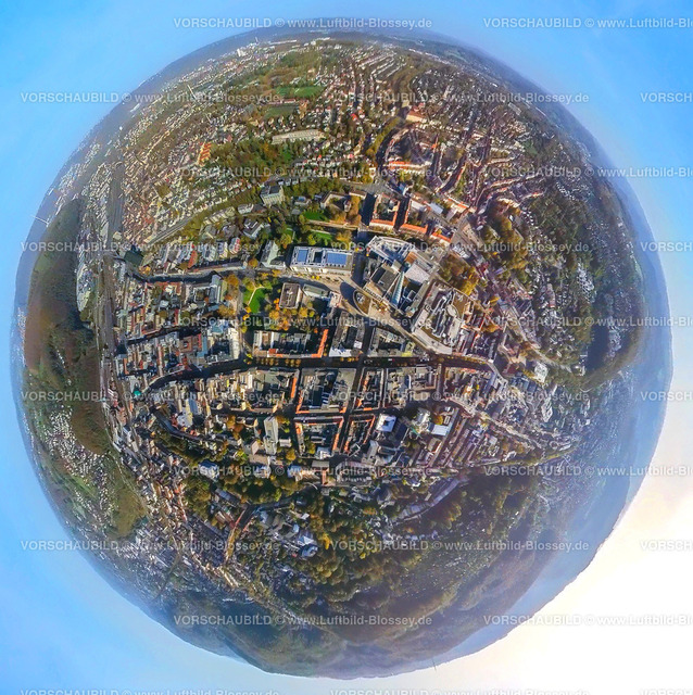 Hagen221020020_City_Mittelstrasse | Luftbild, Innenstadt City Mittelstraße, Volme Galerie Einkaufsstraße, Hagen-Mitte, Fisheye Aufnahme, Fischaugen Aufnahme, 360 Grad Aufnahme, Mittelstadt, Hagen, Ruhrgebiet, Nordrhein-Westfalen, Deutschland