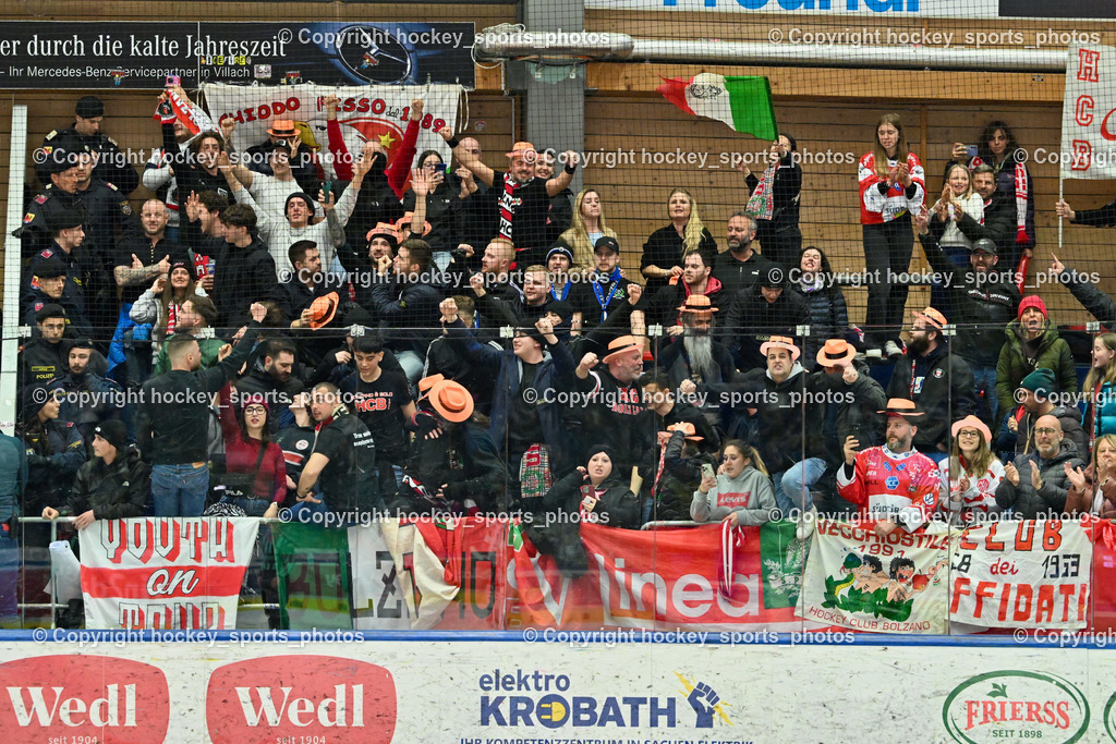 EC IDM WÄRMEPUMPEN VSV vs. HC Bozen | HC Bozen Fans, EC IDM WÄRMEPUMPEN VSV vs. HC Bozen, EC IDM WÄRMEPUMPEN VSV vs. HC Bozen am 14.03.2025 in Villach (Stadthalle Villach), Austria, (Photo by Bernd Stefan)