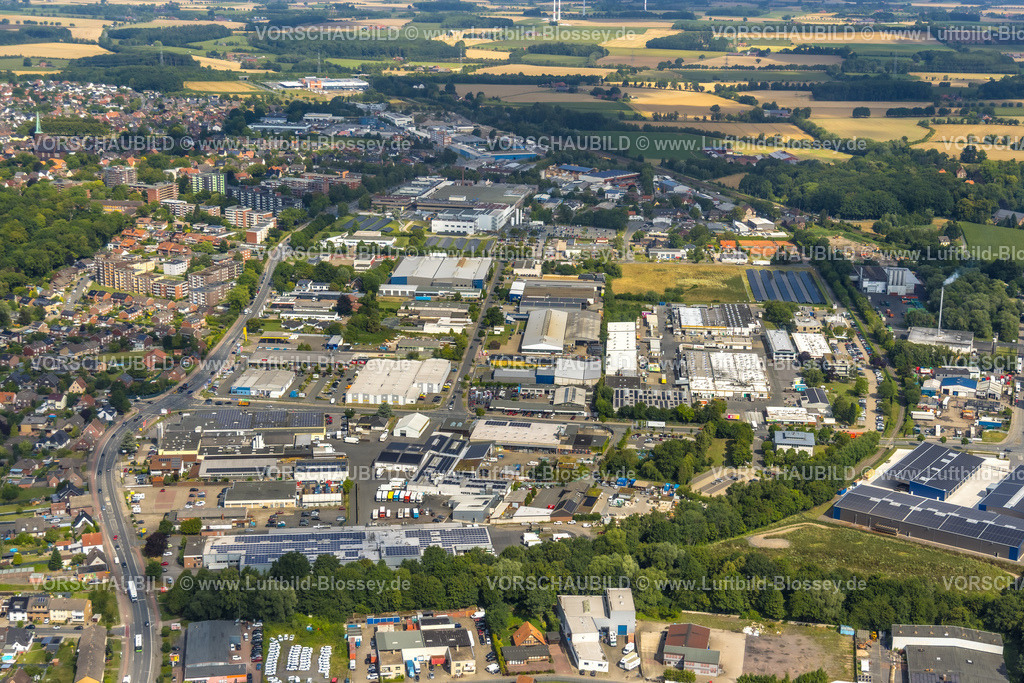 Hamm250700327Bockum-Hoevel | Luftbild, Gewerbegebiet Römerstraße Süd, Bockum-Hövel, Hamm, Ruhrgebiet, Nordrhein-Westfalen, Deutschland