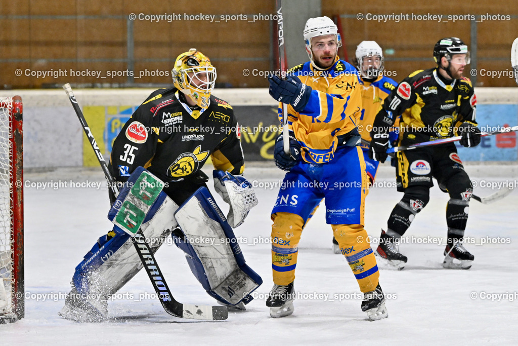 MET PHOTOVOLTAIK HORNETS SPITTAL vs. 1. EHC ALTHOFEN | #35 Egger Luca EC Hornets Spittal, #67 Schettina Kevin EHC Althofen, MET PHOTOVOLTAIK HORNETS SPITTAL vs. 1. EHC ALTHOFEN, MET PHOTOVOLTAIK HORNETS SPITTAL vs. 1. EHC ALTHOFEN am 10.01.2026 in Spittal an der Drau (Eissportzentrum Spittal), Austria, (Photo by Bernd Stefan)