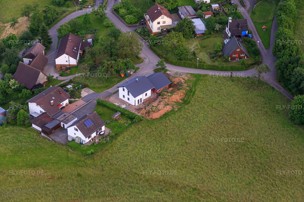 Luftbild: Brombacher Straße im Ortsteil Brombach in Eberbach im Bundesland Baden-Württemberg in Deutschland. Foto: IMG_089476.jpg vom 10.06.2016 durch Werner Riehm/FLY-FOTO.de