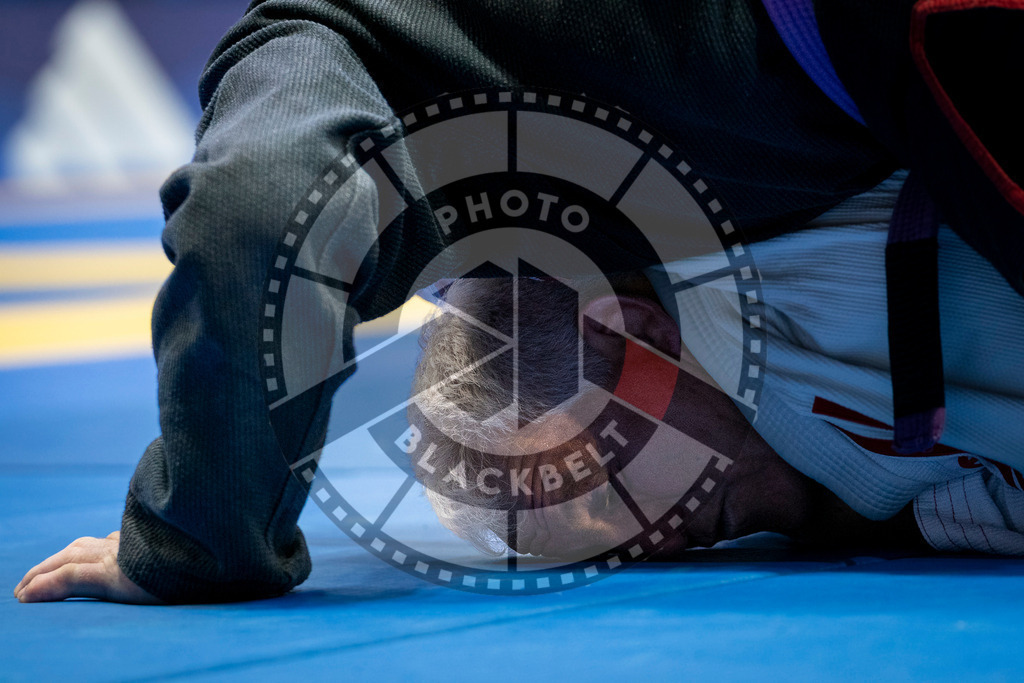 20240125PBB01104 | Fighters compete during the sixth day of the Brazilian Jiu-jitsu European Championship of the IBJJF in Paris, France, on January 25, 2024.