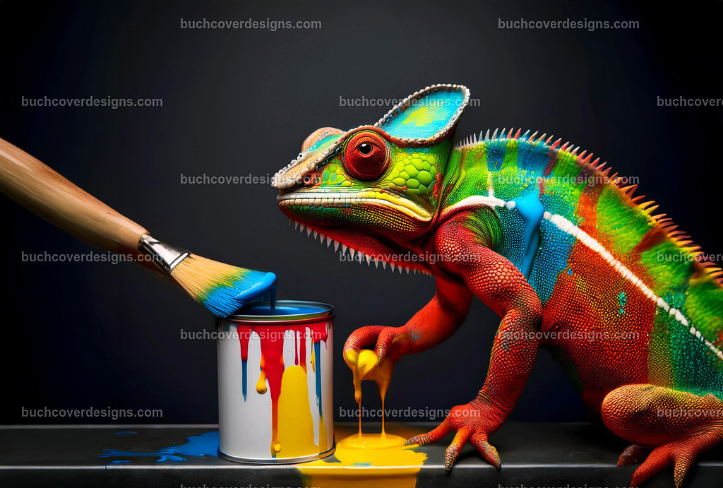 kameleon with paint (5) | Entdecken Sie kreative Buch Cover Designs für Self-Publishing-Autoren und Verlage! Unsere maßgeschneiderten Designs ziehen Leser an und bringen Ihre Geschichten visuell zum Leben. Lassen Sie uns Ihr perfektes Cover gestalten!