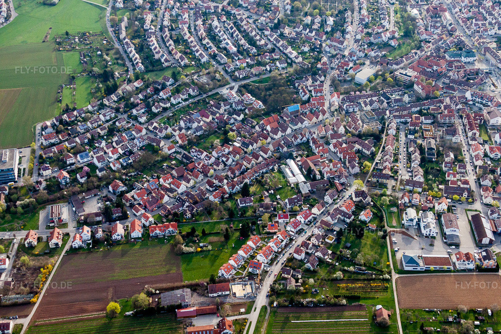 Luftbild: Ortsansicht im Ortsteil Weilimdorf in Stuttgart im Bundesland Baden-Württemberg in Deutschland. Foto: IMG_39216.jpg vom 03.04.2011 durch Werner Riehm/FLY-FOTO.de